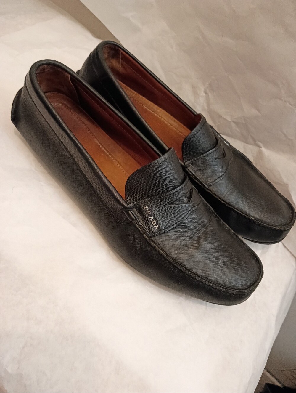 Mens Prada Black.Loafer Shoes UK.9.us 9.5